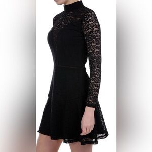 Guess Odessa Black Lace Long Sleeve Dress